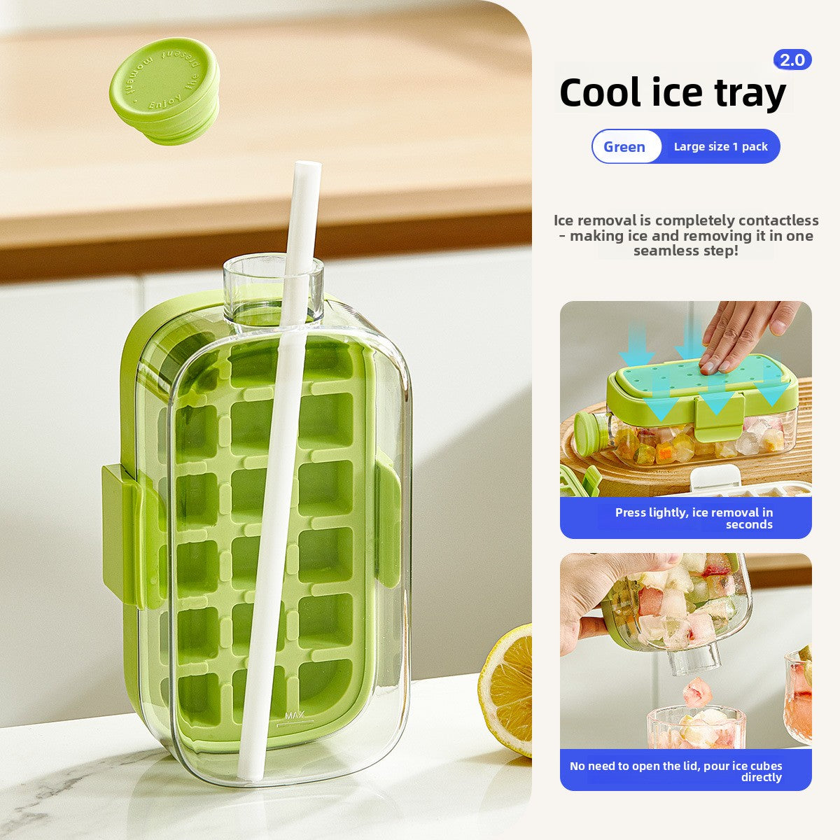 Press-Type Ice Cube Mold