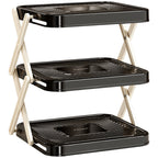 Foldable Multi-Layer Kitchen Prep Rack with Tray