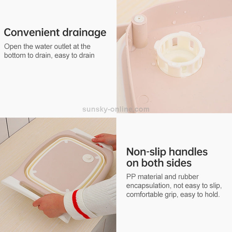 Multifunctional Cutting Board Kitchen Foldable Vegetable Washing Basin,
