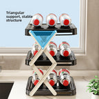 Foldable Multi-Layer Kitchen Prep Rack with Tray